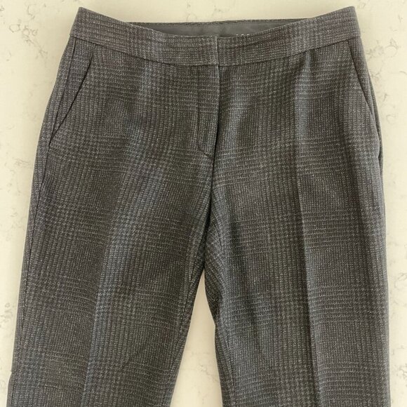 Massimo Dutti Wool Alpaca Blend Houndstooth Pattern Subtle Flare Pants Grey Sz 8 - Picture 4 of 13